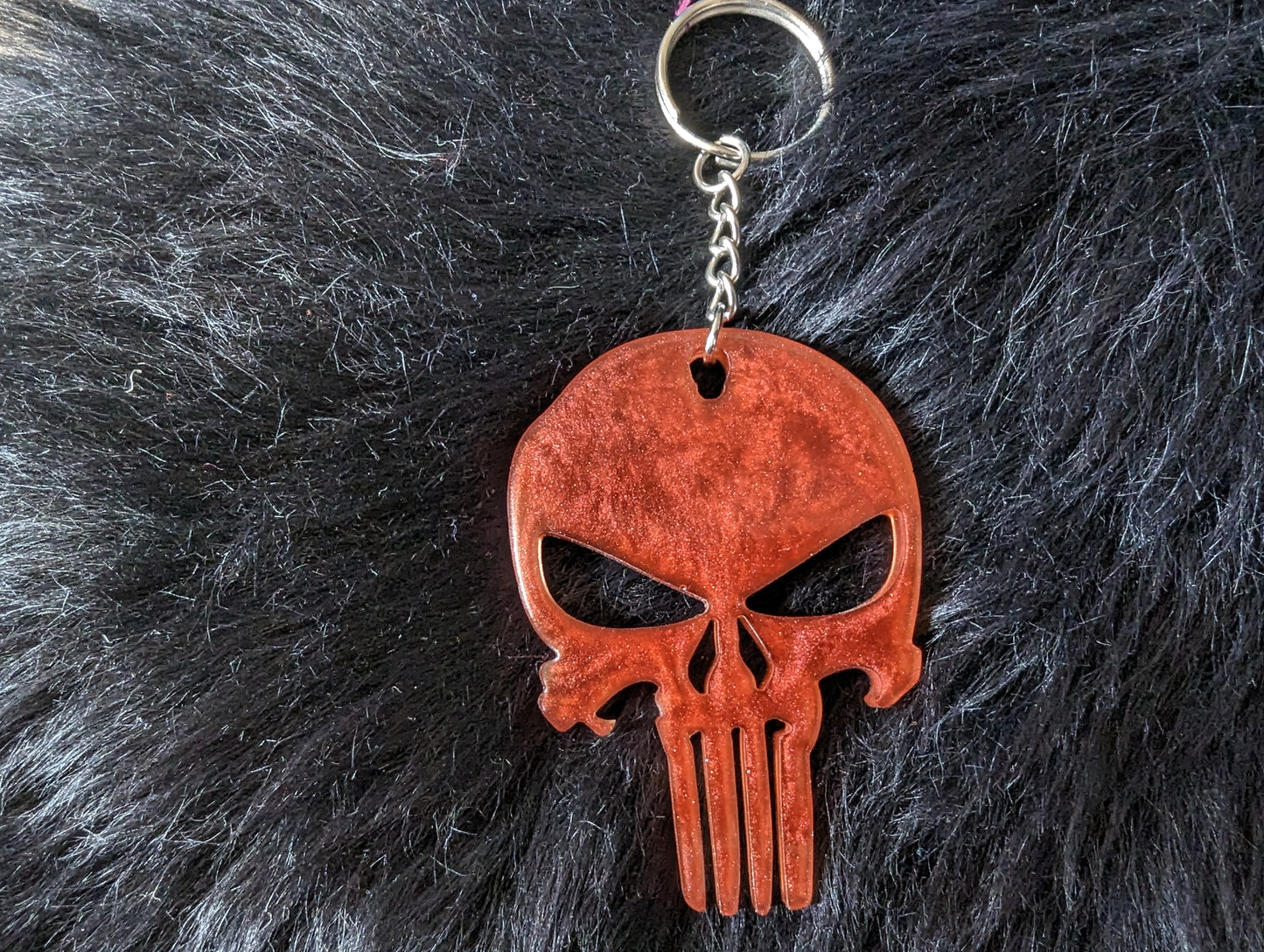 Skull Keychain Red