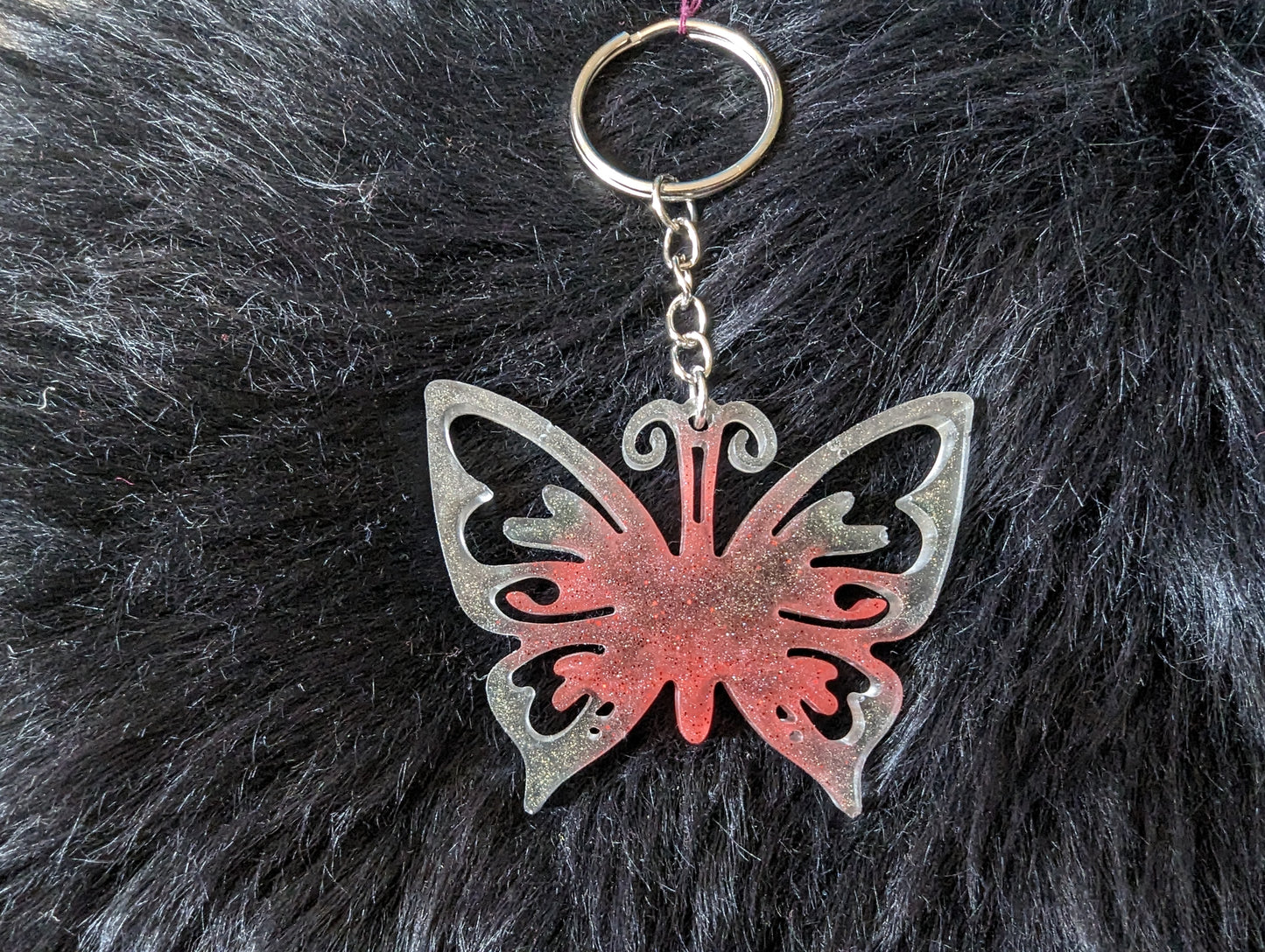 Butterfly Keychain Black/Red