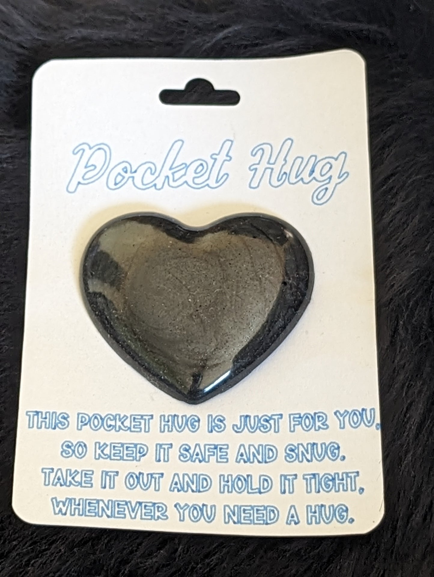 Pocket Hug Heart Charcoal Black